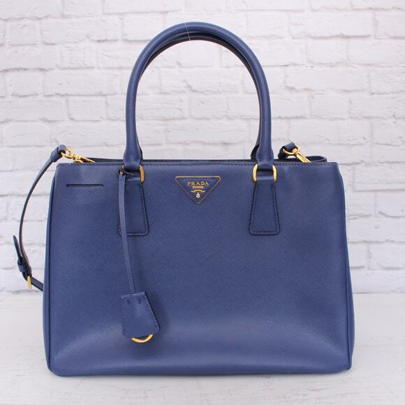Prada Galliera Blue Saffiano Crossbody Leather Strap Satchel LV Purse A4939 - Picture 1 of 11